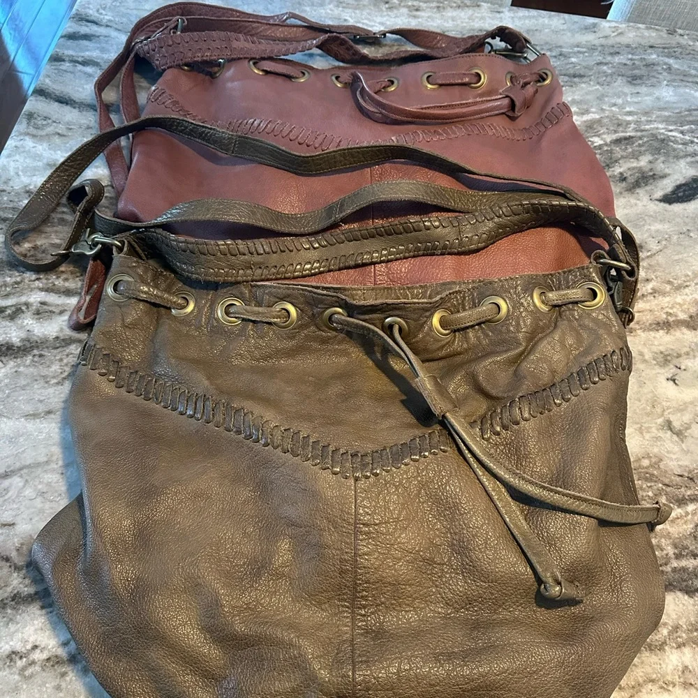 Day & Mood Stylish Olive Green and Dusty Rose Leather Handbags - Picture 1 of 16